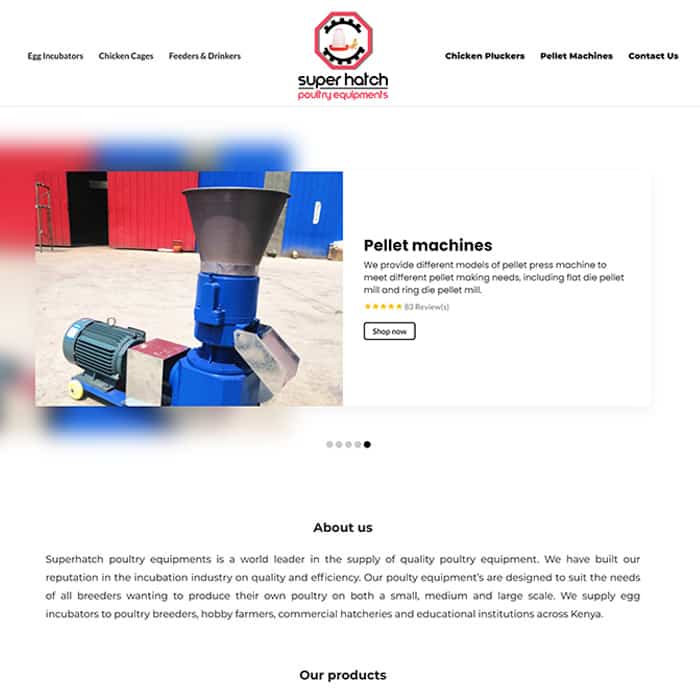 superhatch poultry equipment's website design